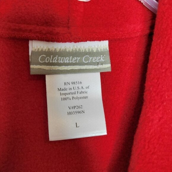 Coldwater Creek Button Down Red Fleece Jacket Women Size Large - Picture 13 of 14